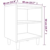  Noćni ormarići s drvenim nogama 2 kom boja hrasta 40x30x50 cm | shoptok.hr