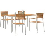  Vrtni set za objed 5 pcs Masivni teak drvo i nehrđajući čelik | shoptok.hr