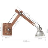 vidaXL Stenska industrijska svetilka srebrna okrogla E27 | Shoptok.si