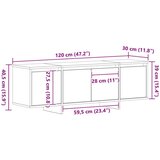TV ormarić crni hrast 120x30x40 5 cm od materijala od konstruiranog drveta | shoptok.hr