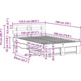  Krevetna konstrukcija Voštano smeđa 120 x 190 cm Masivno drvo | shoptok.hr