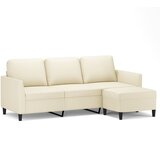 Maison Chic kavč - Sofa - Kanape trosed s stolčkom za noge krem 180 cm umetno usnje, (21727721) u