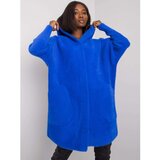 Fashion Hunters Cobalt alpaca coat with a hood Cene