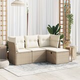 Maison Chic Seti vrtnega pohištva - Vrtna garnitura - Vrtni pohištvo set 4-delna z blazinami bež poli ratan, (21815813) | Shoptok.si