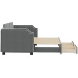  Dnevni krevet na razvlačenje i ladice tamnosivi 80x200 cm | shoptok.hr