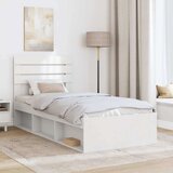  Okvir za krevet Bijelo 75 x 190 cm Čvrsto borovo drvo | shoptok.hr