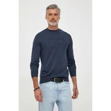 Armani_Exchange Volnen pulover moški, mornarsko modra barva