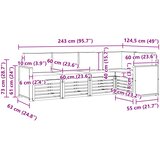  Sekcijska garnitura s jastukom 4 pcs Prirodna i krem | shoptok.hr