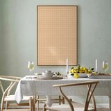  Slika - Waving Lines - Creamy Grid on a Noisy Pastel Background 80x120 U prirodnom drvenom okviru | shoptok.hr