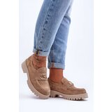 Laura Messi Women's Suede Half Shoes With Beige Ornament Rosefalls | Shoptok.si