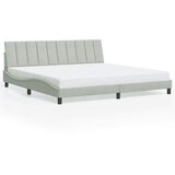  Okvir kreveta s LED-om bez madraca Hanko svijetlosivi 200x200cm baršunasti | shoptok.hr