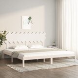 vidaXL Posteljni okvir bel 200x200 cm iz trdnega lesa Cene