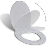 vidaXL WC deska s počasnim zapiranjem bela ovalna | Shoptok.si