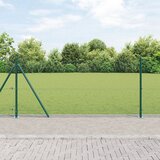 vidaXL Varjena žična ograja s 13 flanšnimi stebri Zelena 0.8x100 m Jeklo Cene