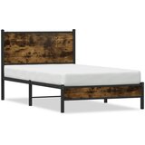 Maison Chic Kovinski Posteljni okvir - Enojna postelja - Postelja za odrasle brez vzmetnice dimljen hrast 100x200cm, (21694223) Cene