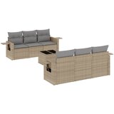 Maison Chic Seti vrtnega pohištva - Vrtna garnitura - Vrtni pohištvo set 7-delna z blazinami bež poli ratan, (21807810) | Shoptok.si