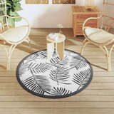 Vanjski tepih bijelo-crni Ø 120 cm PP | shoptok.hr