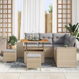  Sjedeća garnitura za vrt 8 kom. Bež poliratan 200 x 200 x 85 cm | Shoptok.si