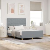 vidaXL Postelja Svetlo Siva 140x190 cm Tkanina, (22049598) | Shoptok.si