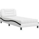 vidaXL Krevet s madracem bijeli-crni 90 x 190 cm od umjetne kože | shoptok.hr
