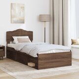  Krevetna konstrukcija s uzglavljem Smeđi hrast 90 x 200 cm | shoptok.hr