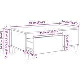 vidaXL Klubska miza Star les 90 x 50 x 35 cm Konstruiran les | Shoptok.si