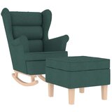  Gugalni stol s stolčkom za noge temno zeleno blago, (21749741) | Shoptok.si