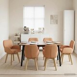  Okretne blagovaonske stolice 6 pcs Bouclé Bež 54 x 58 x 87 cm | shoptok.hr