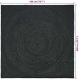  Tepih Tamno siva 200 x 200 cm Juta | shoptok.hr