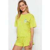 Trendyol Pajama Set - Green - Graphic Cene