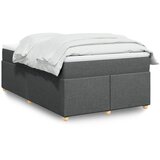 vidaXL Box spring postelja z vzmetnico temno siva 120x200 cm blago Cene