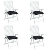  Jastuci za stolice 4 kom crni karirani 50x50x7 cm od tkanine | shoptok.hr