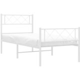  Metalni okvir kreveta uzglavlje i podnožje bijeli 100x200 cm | shoptok.hr