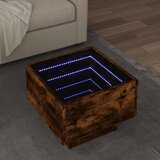 vidaXL Stranska mizica z LED dimljen hrast 40x40x30 cm inženirski les Cene