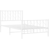 Metalni okvir kreveta s uzglavljem i podnožjem bijeli 100x190cm | shoptok.hr