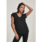 UC Curvy Women's round V-neck T-shirt with extended shoulder black Cijene