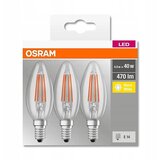 Osram LED-sijalka Star Classic B 40 (4 W, 470 lm, topla bela svetloba, E14, mat, 3 kosi) | Shoptok.si