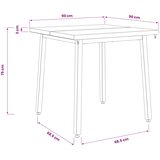  90 x 90 x 75 cm Čvrsto drvo akacije Tamno smeđa i bijela | shoptok.hr