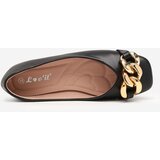 Resti Black women's eco-leather ballerinas with golden gassi decoration - shoes | Shoptok.si