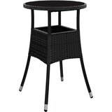  Vrtni stol Ø 60 x 75 cm od kaljenog stakla i poliratana crni | shoptok.hr