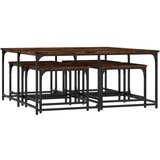  The Living Store Komplet klubskih mizic 5-delni dimljen hrast inženirski les - Komplet Klubskih Mizic, (21499284) | Shoptok.si