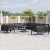 vidaXL Vrtna sedežna garnitura 13 pcs Antracitna Jeklo | Shoptok.si