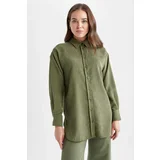 DEFACTO Relax Fit Shirt Collar Basic Corduroy Shirt Tunic