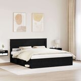  Konstrukcija postelje Črna 200 x 200 cm Masivno borovo les, (5000104294) | Shoptok.si
