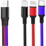 XO Kabel NB143 3v1 Lightning + USB-C + microUSB 1,2m 2,4A, (20441911) Cene