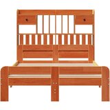 Knjižna postelja brez vzmetnice vošč. rjava 135x190 cm borovina, (21653630) | Shoptok.si