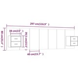  Posteljno vzglavje z omaricami betonsko siv konstruiran les, (20794027) | Shoptok.si