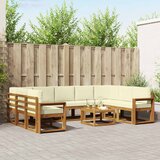  Set vanjskih sofa 10 kom. Prirodna i krem | shoptok.hr