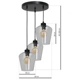  Luster na sajli SANTIAGO 3xE27/60W/230V proziran | Eponuda.com