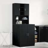 vidaXL omare za pralne stroje 2 kosi črn hrast 70.5x71.5x181.5 cm | Shoptok.si
